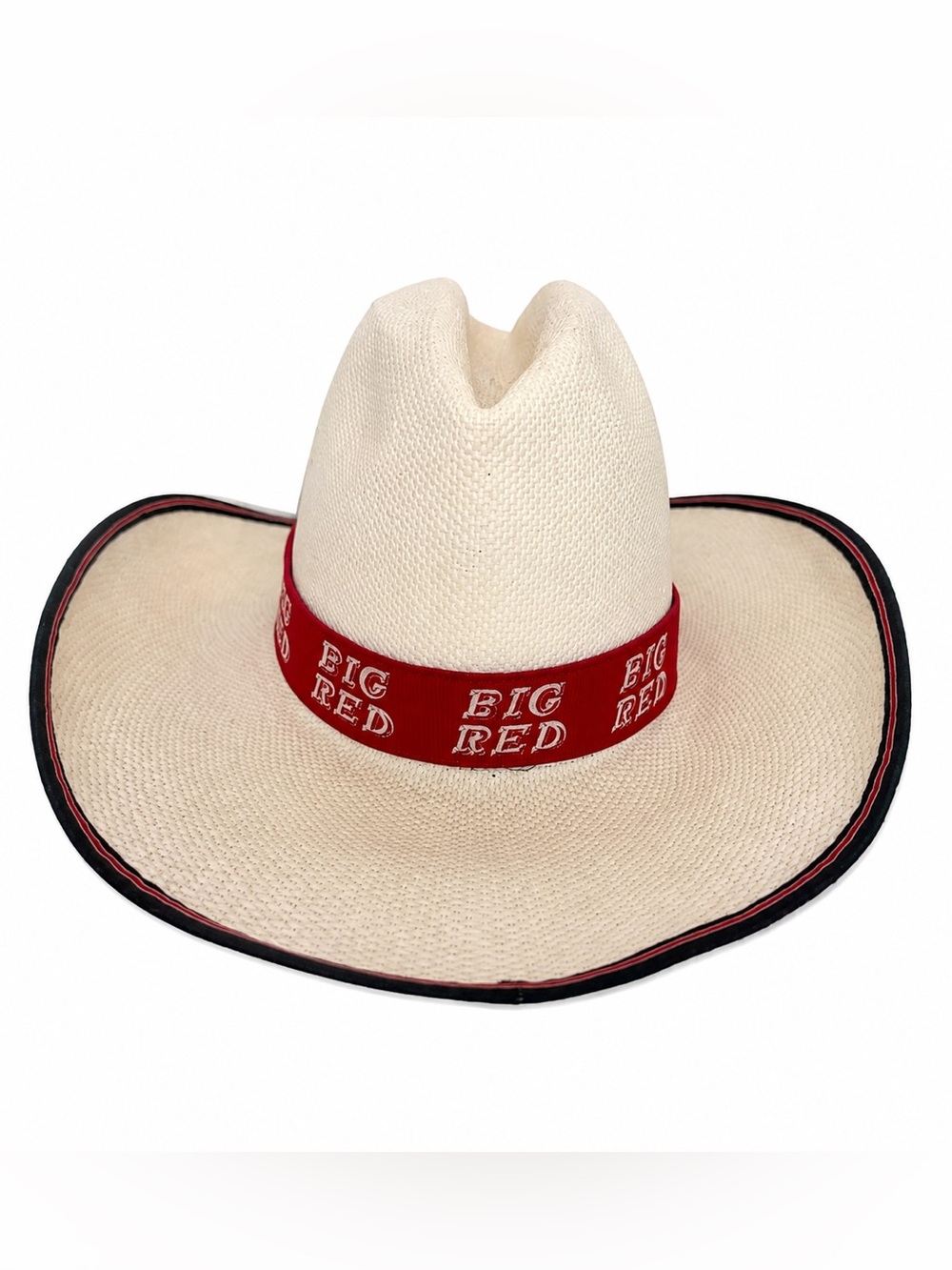Stanley Cream Cowboy Hat with Red Branded Band and Black Trim